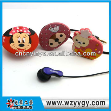 Customized cute soft pvc promotional earphone cable holder